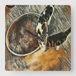 Relógio Quadrado Tempo de Alimentação!