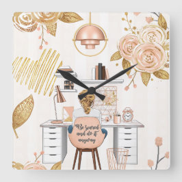 Relógio Quadrado Tenha Medo E Faça De Qualquer Forma