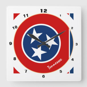 Relógio Quadrado Tennessee Flag & Tennessee fashion /design EUA