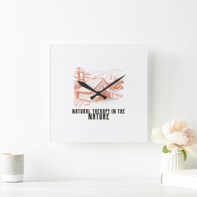 Relógio Quadrado Terapia natural na natureza Wall Clock (Lar)