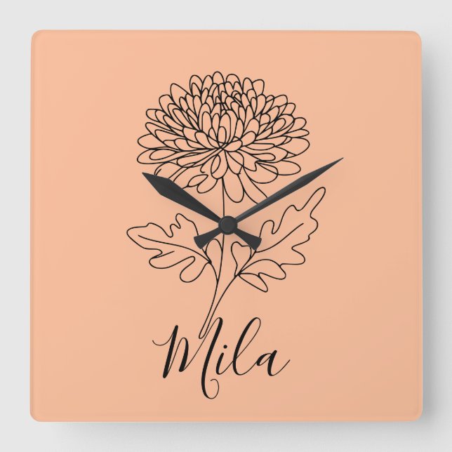 Relógio Quadrado Térmica de Café (Frente)