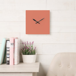 Relógio Quadrado Terracotta personalizável acrílico quadrado de 10,