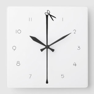 Relógio Quadrado Tesouras pretas quentes BRANCAS de MELTPOINT