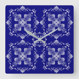 Relógio Quadrado Teste padrão barroco do estilo. Motif. do Natal