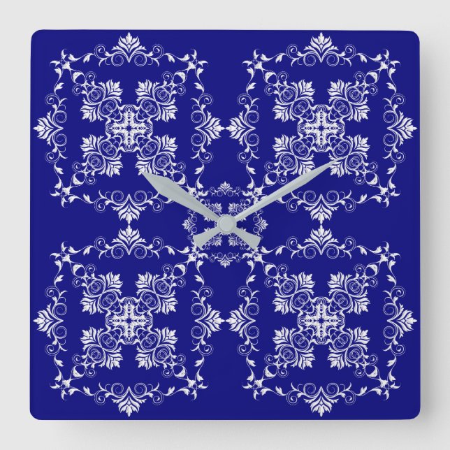 Relógio Quadrado Teste padrão barroco do estilo. Motif. do Natal (Frente)