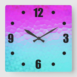 Relógio Quadrado Teste padrão roxo feminino de Bokeh do mosaico de