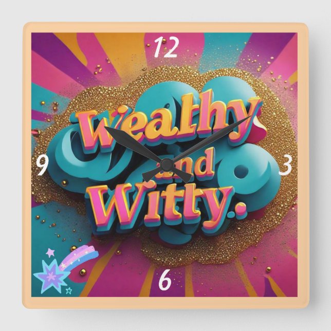 Relógio Quadrado "Testemunha e Sábio Ricas" (Frente)