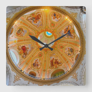 Relógio Quadrado Teto da Cúpula da Frauenkirche, Dresden, Alemanha