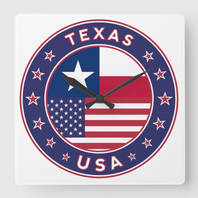Relógio Quadrado Texas (Frente)