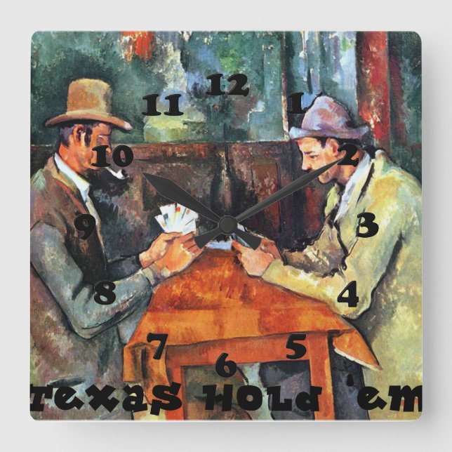 Relógio Quadrado Texas hold em Poker (Frente)