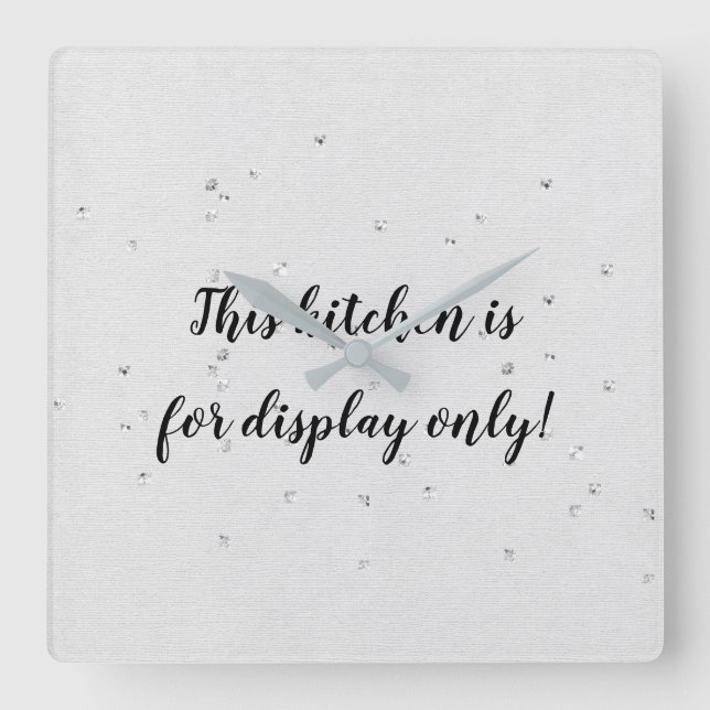 Relógio Quadrado texto cómico da cozinha com os parafusos (Frente)