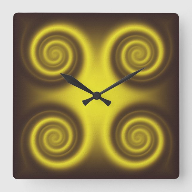 Relógio Quadrado Textura abstrata da espiral do inclinação (Frente)