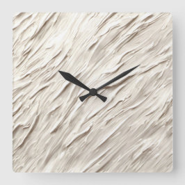 Relógio Quadrado Textura de marfim abstrato