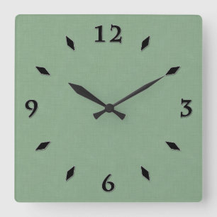 Relógio Quadrado Textured muted green.