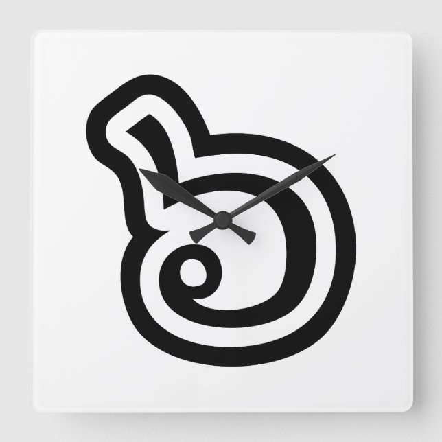 Relógio Quadrado Thailand Number 6 / Six / ๖ (Ho/Hok) Thai Language (Frente)