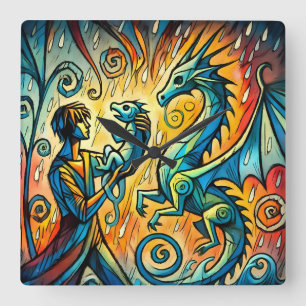 Relógio Quadrado the dragon keeper