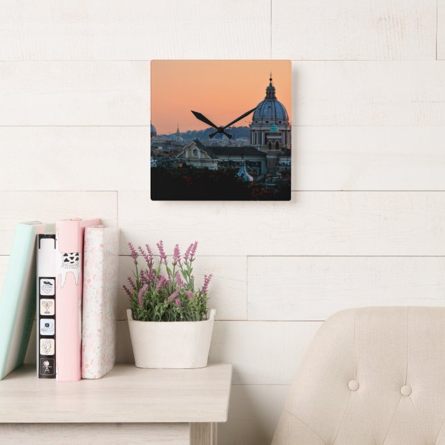 Relógio Quadrado The Eternal Beauty of Rome (Sala de leitura)