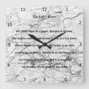 RELÓGIO QUADRADO THE LORD'S PRAYER SQUARE WALL CLOCK