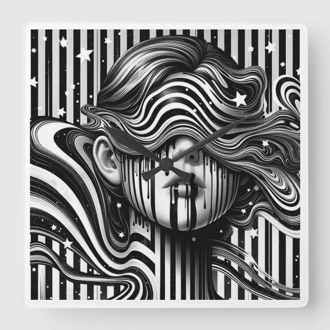 Relógio Quadrado The mystery girl clock (Frente)