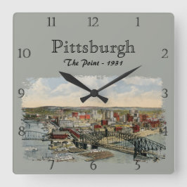 Relógio Quadrado The Pittsburgh Point 1931 Custom Square Wall Clock