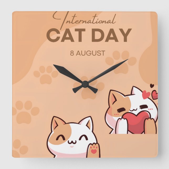 Relógio Quadrado Throw Pillow (Frente)