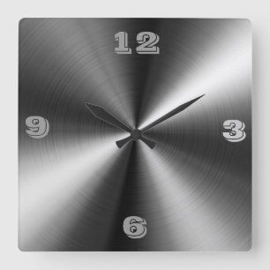 Relógio Quadrado Tic Toc Desenhado em Aço Inoxidável Moderno