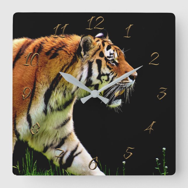 Relógio Quadrado Tigre (Frente)