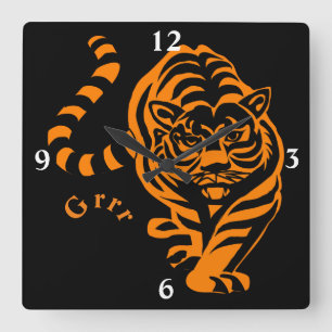 Relógio Quadrado Tigre