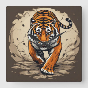 Relógio Quadrado Tigre de Carregamento Poderoso