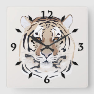 Relógio Quadrado Tigre, face do tigre, símbolo de 2022