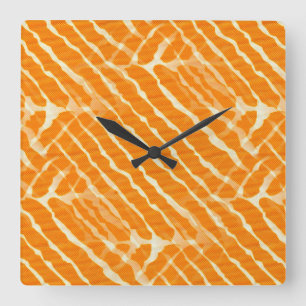 Relógio Quadrado Tigre Laranja Faixa Canvas