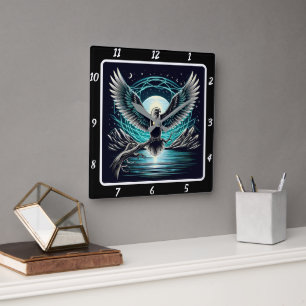 Relógio Quadrado Timekeeper Neon Eagle Horizon