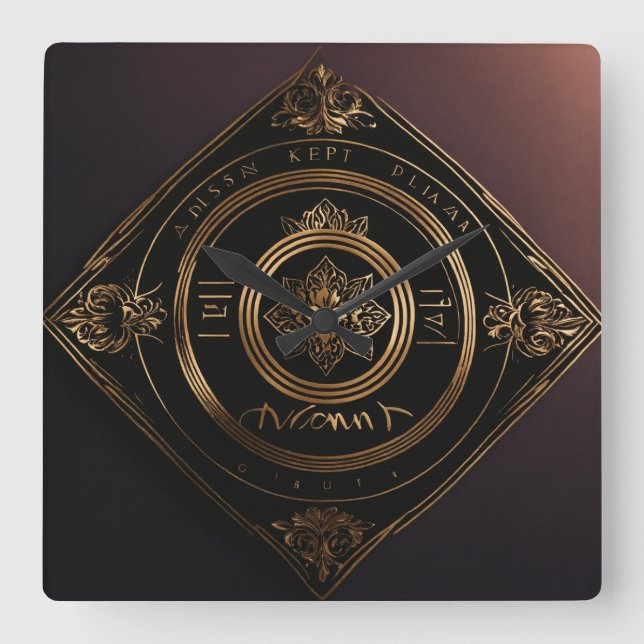 Relógio Quadrado "Timepíces Elegantes: O Rich Design Clock Collect (Frente)