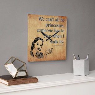 Relógio Quadrado Tinta de 50 engraçada da Princesa SlipperyJoe