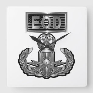 Relógio Quadrado Tipo de aço Design Master EOD