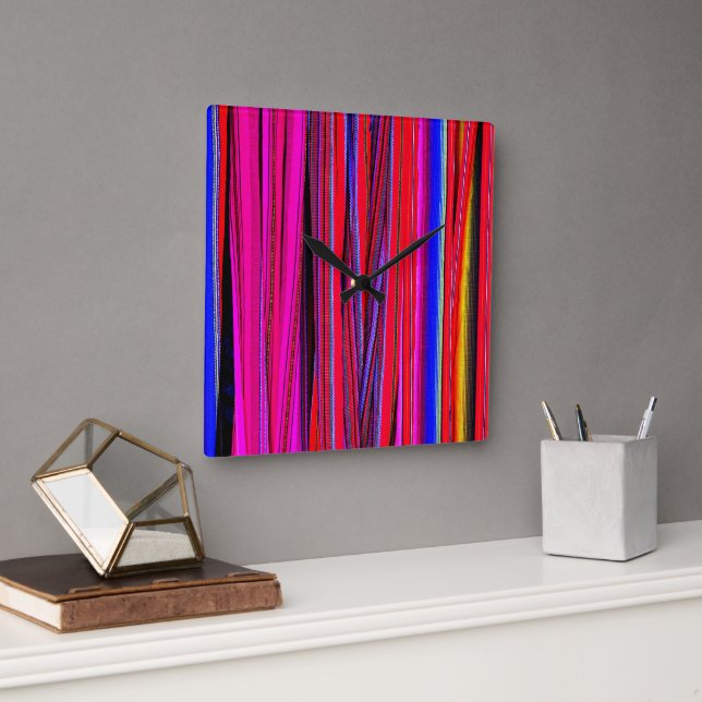 Relógio Quadrado Tissus guatémaltèques : trésor de Chichicastenango (Escritório)