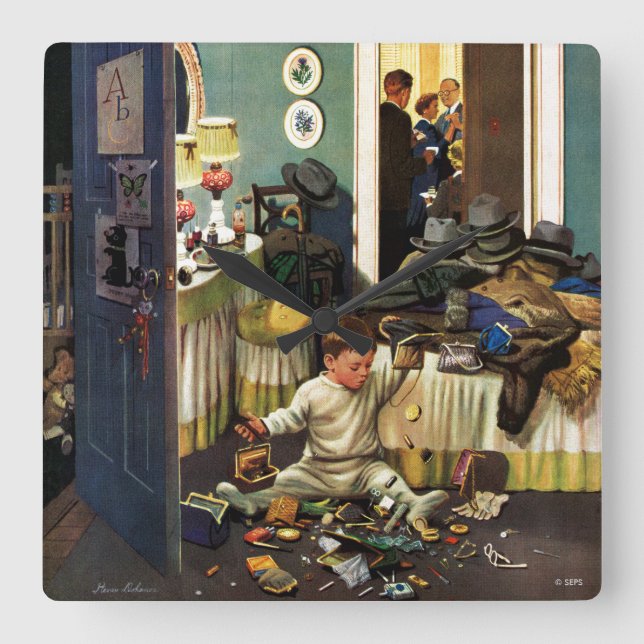 Relógio Quadrado Toddler Empties Purses (Frente)