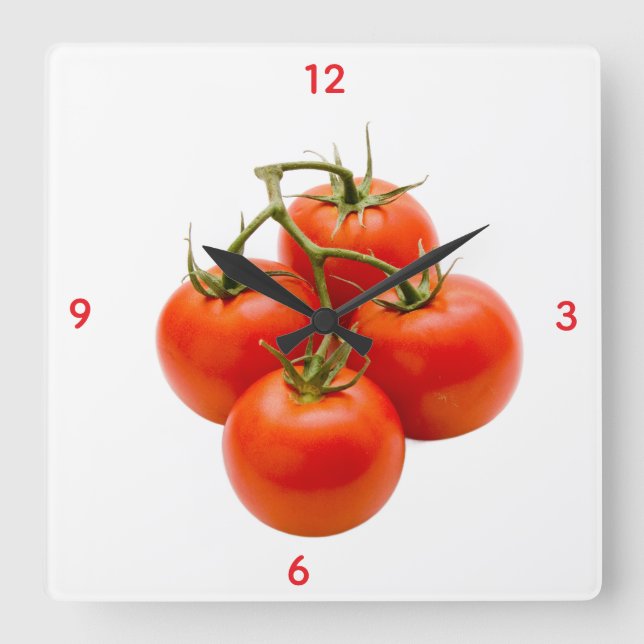 Relógio Quadrado Tomato Wall Clock (Frente)