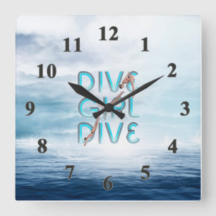 Relógio Quadrado TOP Dive Girl Dive