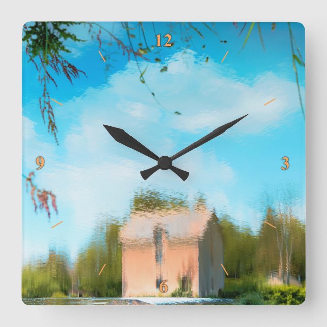 Relógio Quadrado Topsy Turvy (Frente)