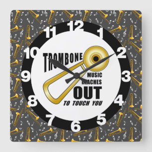 Relógio Quadrado Toque de Trombone