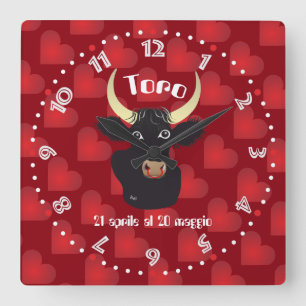 Relógio Quadrado Toro 21 al 20 Orologio Aprile maggio