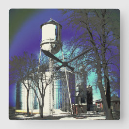 Relógio Quadrado Torre de Água Shimmering