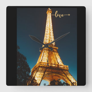 Relógio Quadrado Torre do Amor Eiffel