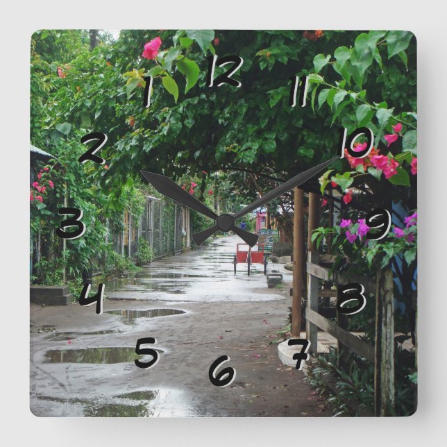 Relógio Quadrado Tortuguero Costa Rica após o pulso de disparo (Frente)