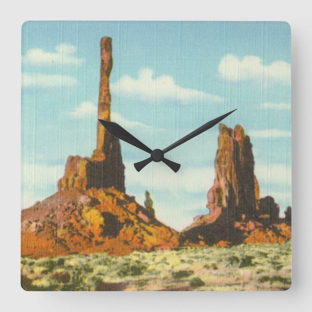Relógio Quadrado Totem Pole (Frente)