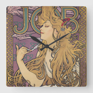 Relógio Quadrado Trabalho (1896) de Alphonse Mucha