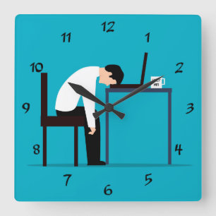 Relógio Quadrado Trabalho do Office adormecido na secretária