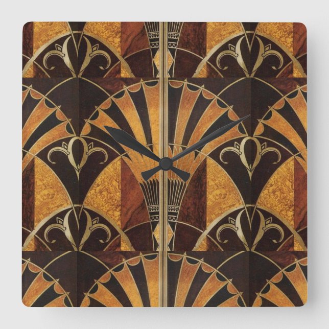 RELÓGIO QUADRADO TRABALHO INLADO ART DECO (Frente)