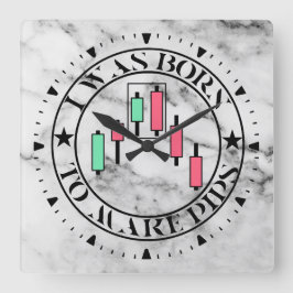 Relógio Quadrado Trade Design | Bearish pattern Marble | Pips